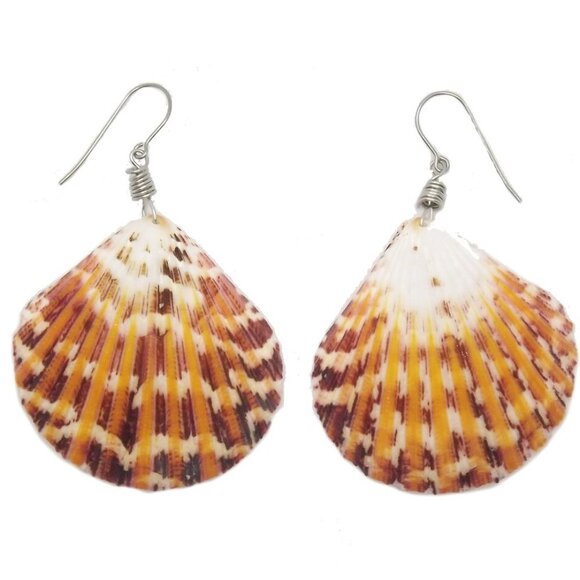 Handmade Multicolored Pecten Earrings - Picture 2 of 2